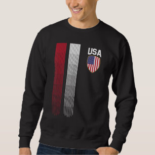 Nationell amerikansk flagga USA amerikansk fotboll Lång Ärmad Tröja