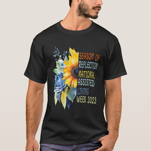 Nationell assisterad levnadsvecka under reflektion t shirt (Framsida)