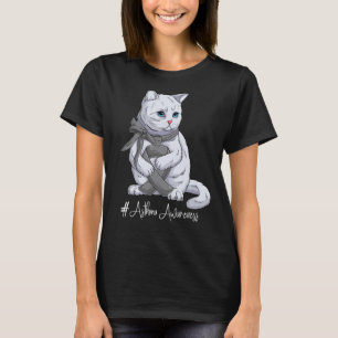 Nationell astmamedvetenhet månad Grått Ribbon Cute T Shirt