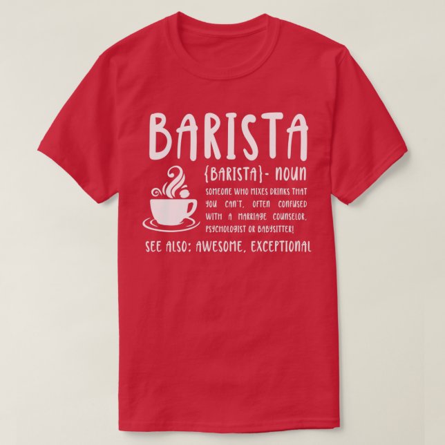 Nationell Baristdag Barista Definition 2 T Shirt (Design framsida)