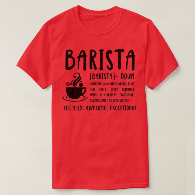 Nationell Baristdag Barista-definition T Shirt (Design framsida)