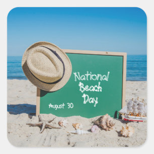 Nationell bussdag fyrkantigt klistermärke