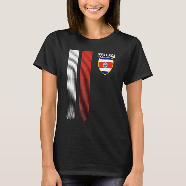 Nationell costaricansk flagga Ricansk fotbollsfan  T Shirt (Framsida)
