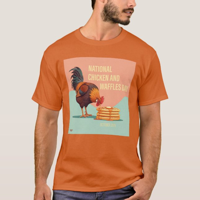 Nationell dag för kyckling och våffel: 20 oktober t shirt (Framsida)