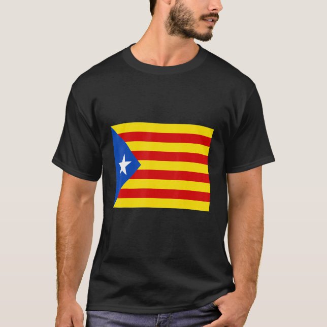 Nationell Flagga för Estelada Spanien T Shirt (Framsida)