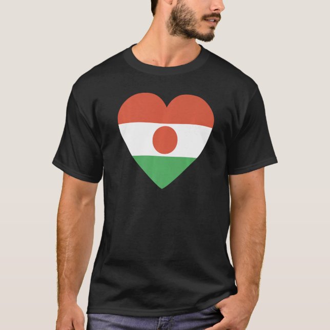Nationell flagga från Niger souvenir för män kvinn T Shirt (Framsida)