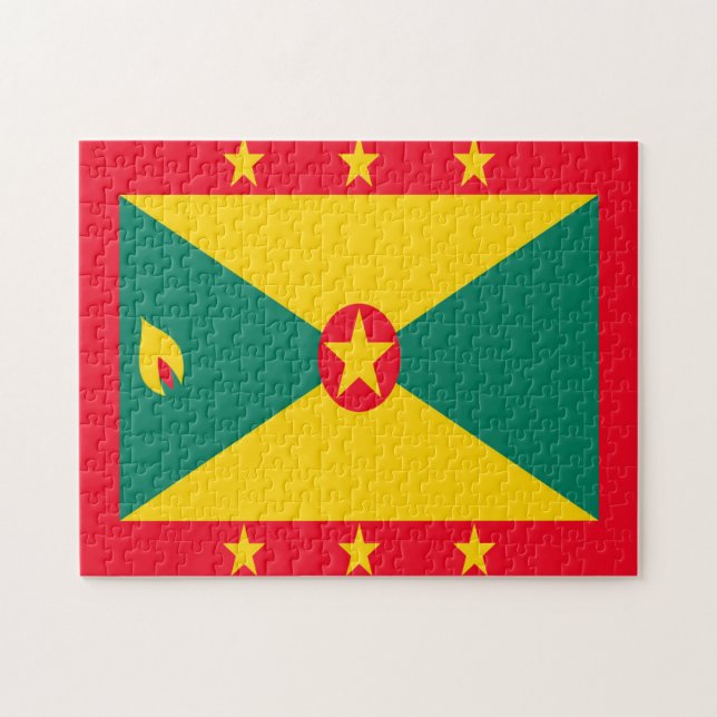Nationell flagga Grenada Karibien. Pussel (Horisontell)