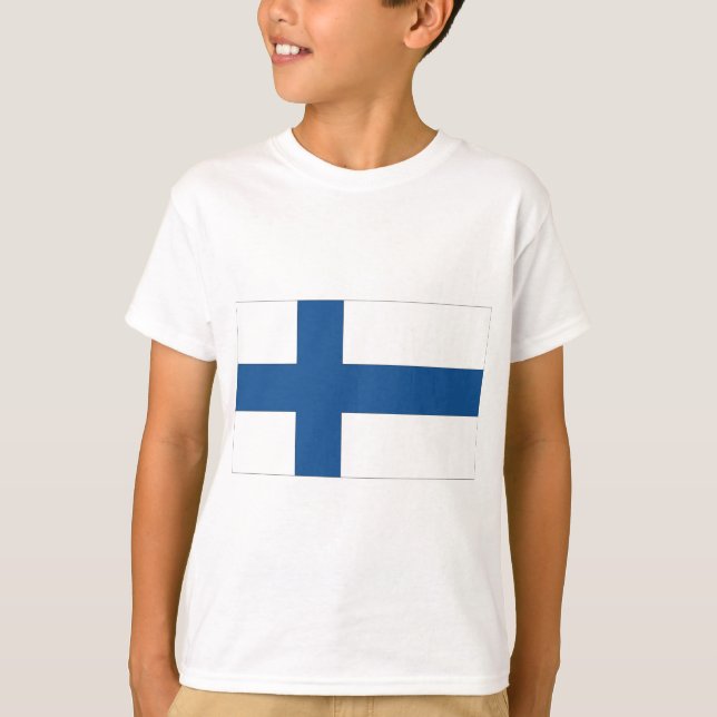 Nationell Flagga i Finland Tee Shirt (Framsida)