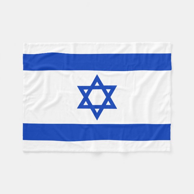 Nationell Flagga i Israel Fleecefilt (Framsidan (Horisontell))