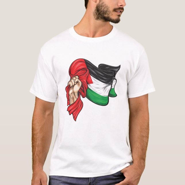 Nationell flagga i Palestine T-Shirt (Framsida)