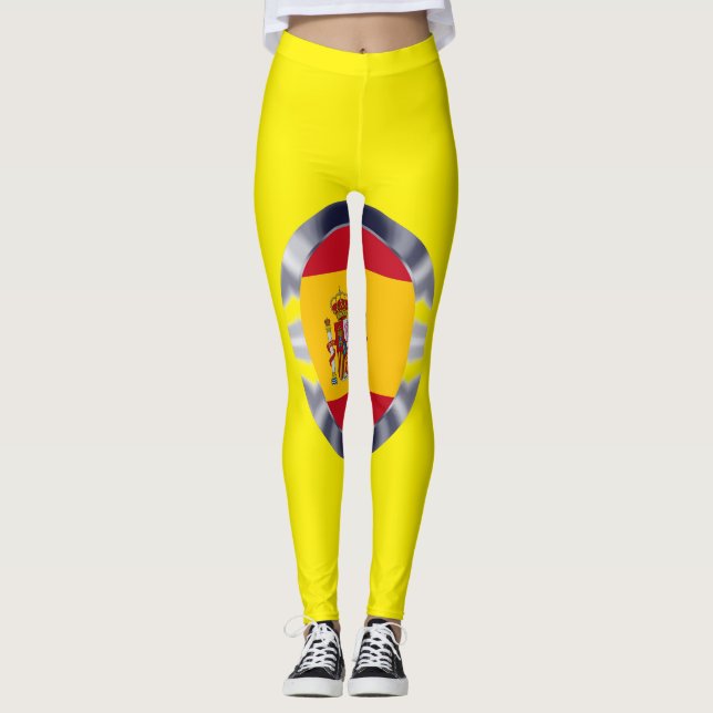 Nationell Flagga i Spanien Leggings (Framsida)
