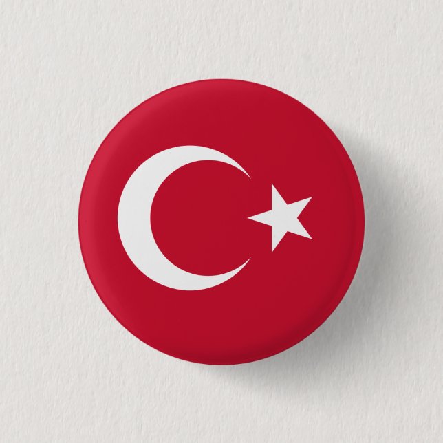 Nationell Flagga i Turkiet Knapp (Framsida)