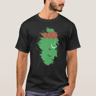 Nationell Flagga i Turkmenistan souvenir för manar T Shirt