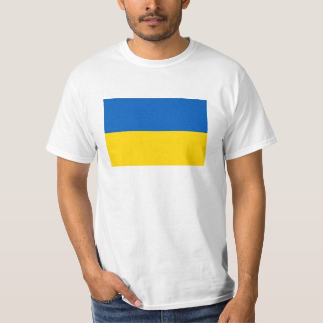 Nationell Flagga i Ukraina T Shirt (Framsida)