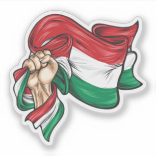 Nationell flagga i Ungern T-Shirt Klistermärken