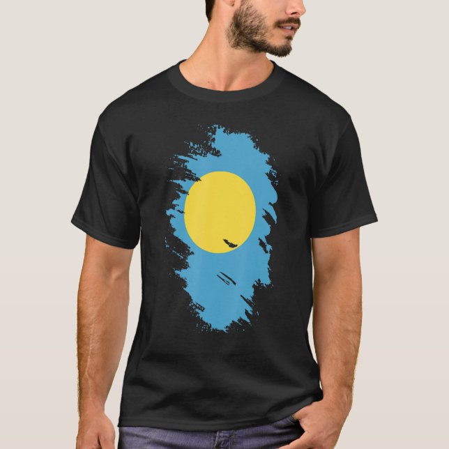 Nationell flagga Palau souvenir för män kvinnor 3 T Shirt (Framsida)