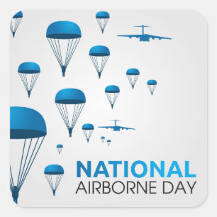 Nationell flygburna dag fyrkantigt klistermärke