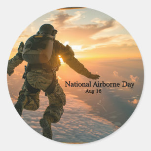 Nationell flygburna dag runt klistermärke