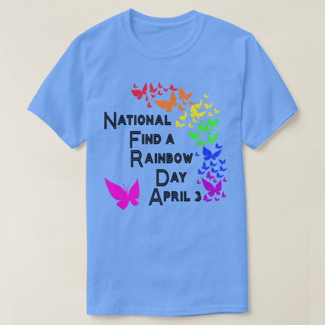 NATIONELL HITTA EN RAINBOW-DAG APRIL 3 2 T SHIRT (Design framsida)