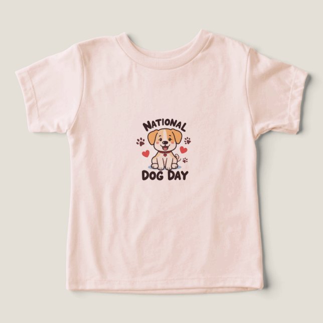 Nationell Hund - Cute Kawaii Tecknad hund med hono T Shirt (Design Framsida)