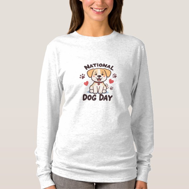 Nationell Hund - Cute Kawaii Tecknad hund med hono T Shirt (Framsida)