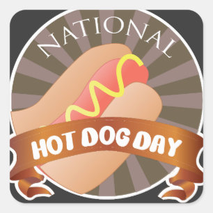 Nationell Hund Dag-signal för Hett Fyrkantigt Klistermärke