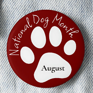 Nationell Hund i augusti månad Knapp