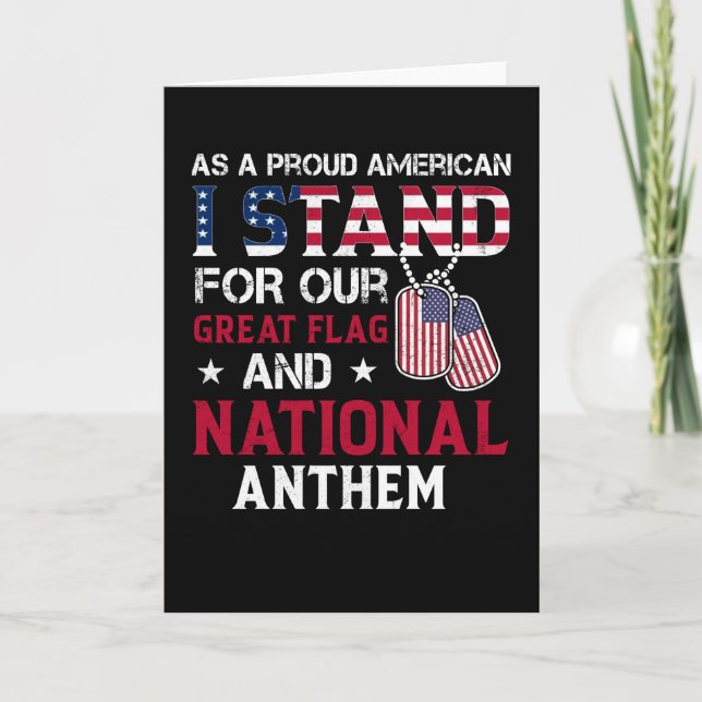 Nationell hymn - USA flagga design Kort (Framsida)