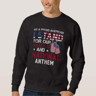 Nationell hymn - USA flagga design Lång Ärmad Tröja