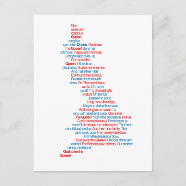 Nationell hymn vykort (Framsida)