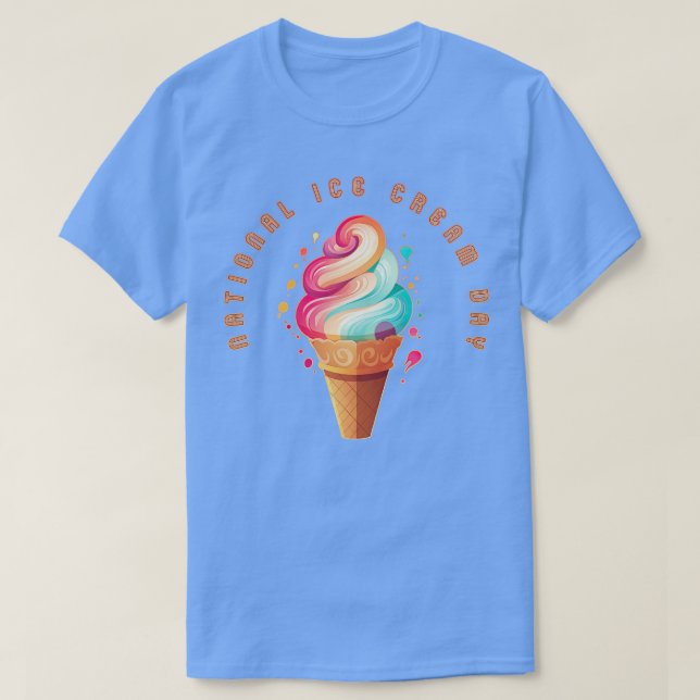Nationell isgräddningsdag Ice Cream Cone T Shirt (Design framsida)