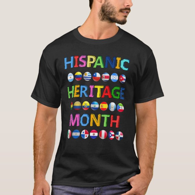 Nationell ispanikmånad hela land t shirt (Framsida)