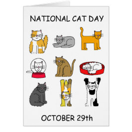 Nationell kattdag 29 oktober hälsningskort