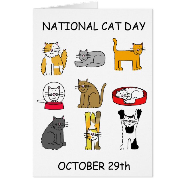 Nationell kattdag 29 oktober hälsningskort (Framsidan)