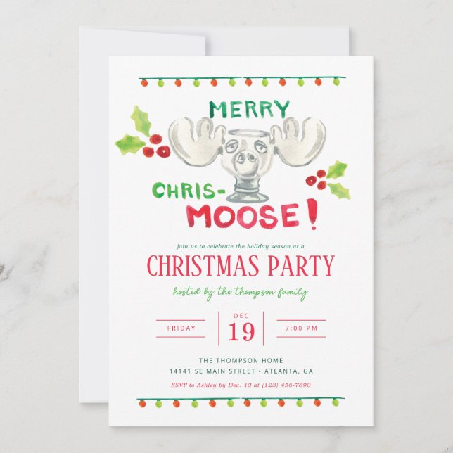 Nationell Lampoons Merry Chris-Moose Party Inbjudningar (Framsida)
