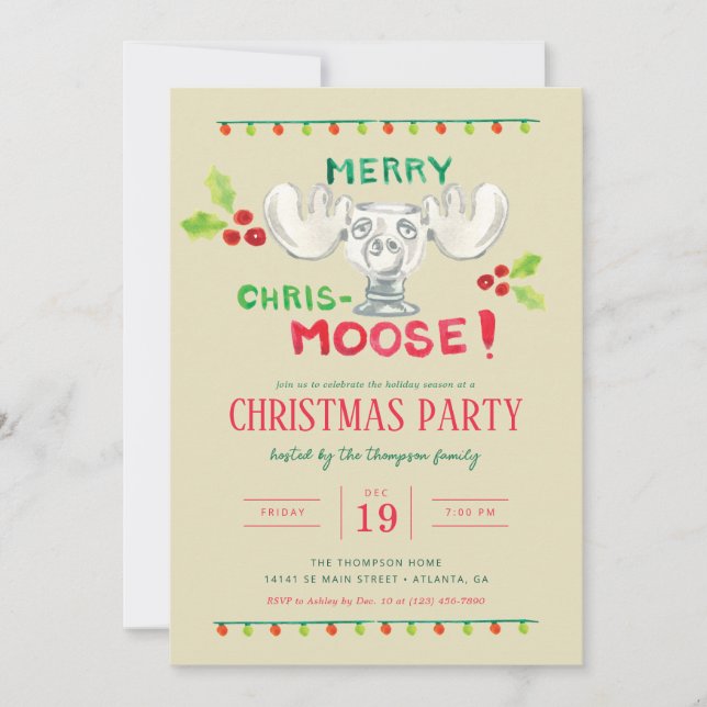 Nationell Lampoons Merry Chris-Moose Party Inbjudningar (Framsida)