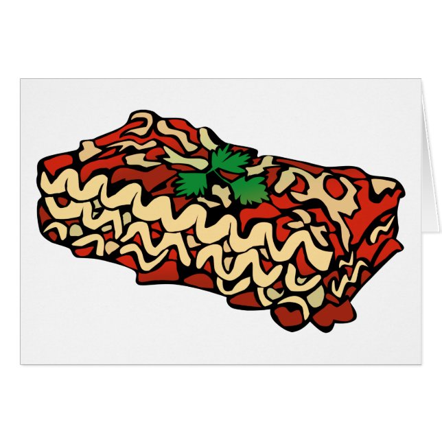 Nationell Lasagna-dag Hälsningskort (Framsidan Horizontal)