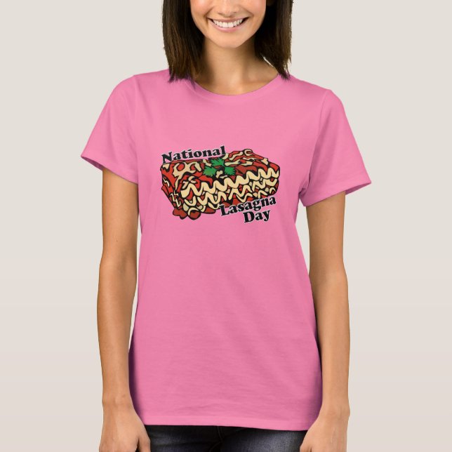 Nationell Lasagna-dag T Shirt (Framsida)