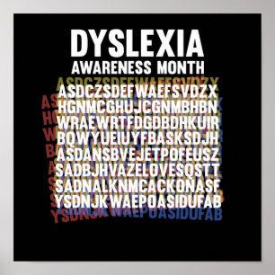 Nationell medvetenhet om dyslexi Månad oktober Poster