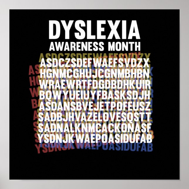 Nationell medvetenhet om dyslexi Månad oktober Poster (Framsidan)