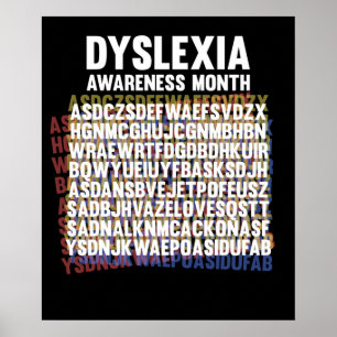 Nationell medvetenhet om dyslexi Månad oktober Poster