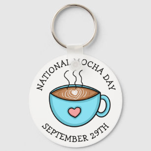 Nationell Mocha-dag 29 september Lustigt Helgdag Nyckelring