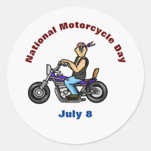 Nationell motorcykeldagsmärkning runt klistermärke