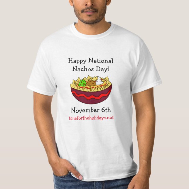 Nationell Nachos-dagen i lycklig, november 6e T Shirt (Framsida)