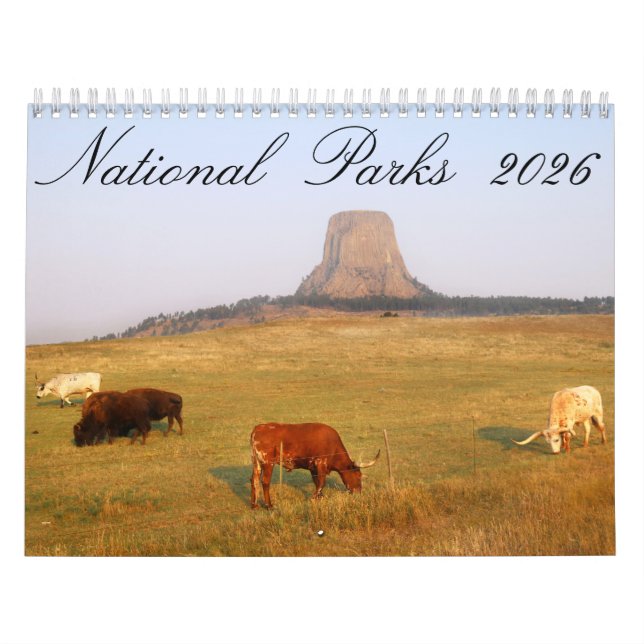 Nationell Parker 2026 12-månaderskalender Kalender (Omslag)