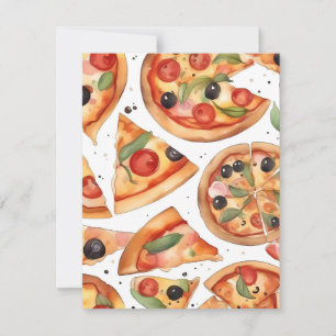 Nationell Pizza-vecka F - Vattenfärger Julkort