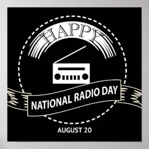 Nationell radiodagsskylt och -skylt Poster