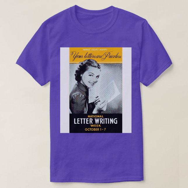 Nationell skrivvecka för Brev T Shirt (Design framsida)