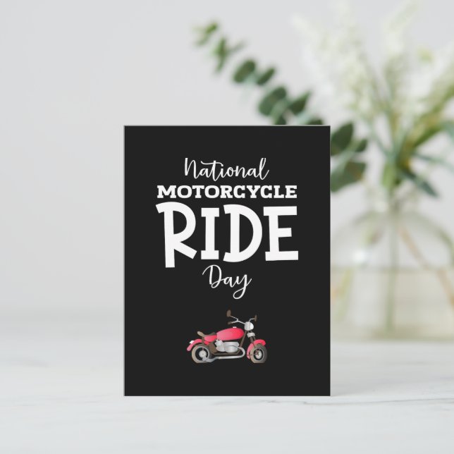 Nationell skylt över motorcykelns körningsdag vykort (Stående Fram)