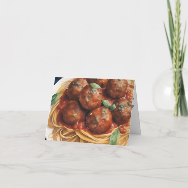 Nationell spaghetti Dag B - 4 januari - vattenfärg Kort (Framsida)